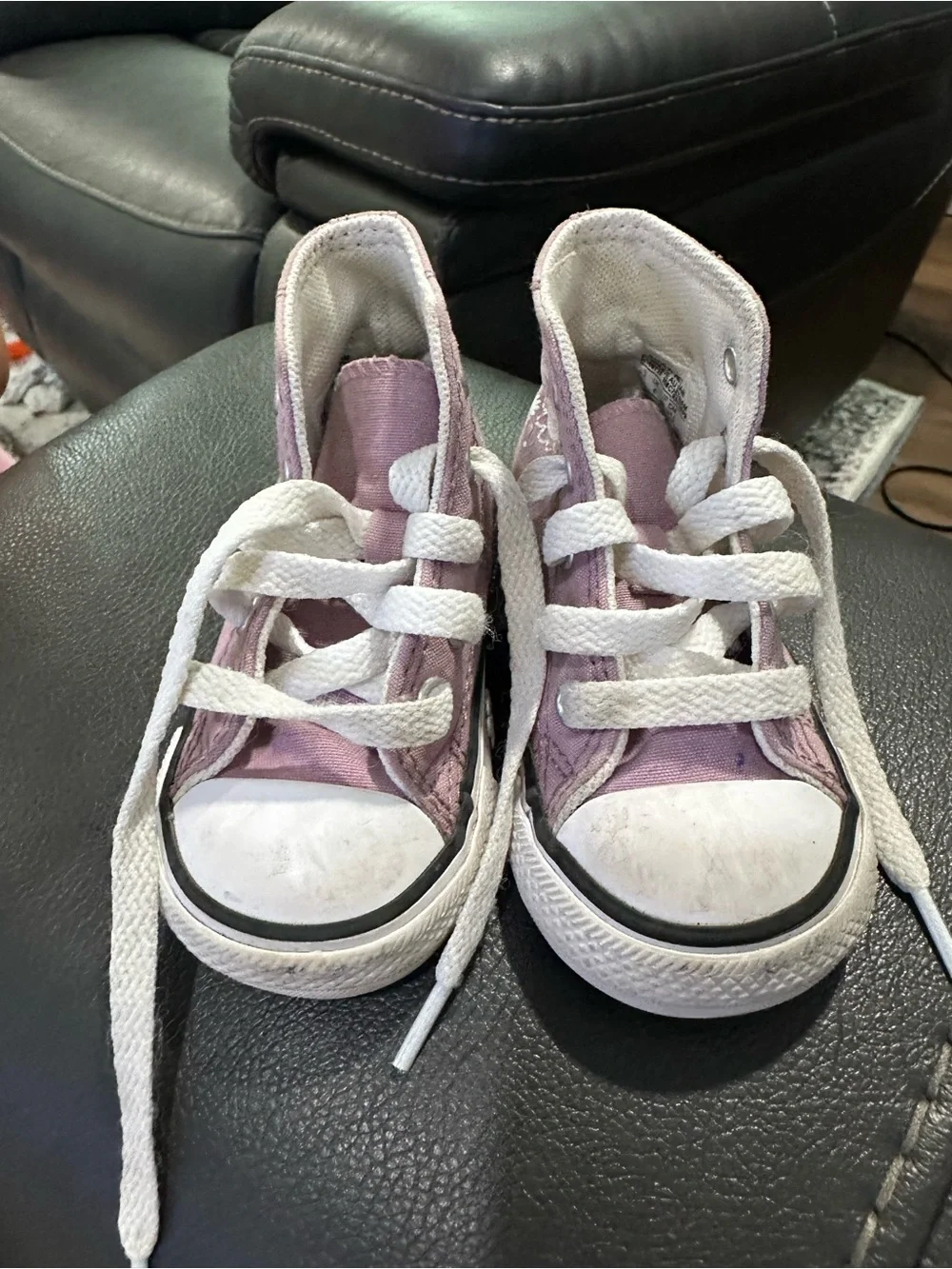 Converse Kids High-Top Canvas Sneakers in Lavender